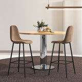 29.5 Inches High Back Bar Stools Set of 2-Brown