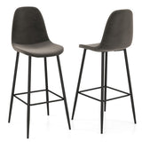 29.5 Inches High Back Bar Stools Set of 2-Dark Gray