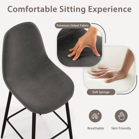 29.5 Inches High Back Bar Stools Set of 2-Dark Gray