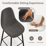 29.5 Inches High Back Bar Stools Set of 2-Dark Gray