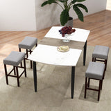 Set of 2 25 Inch Bar Stool with Curved Seat Cushions-Gray
