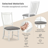 Set of 2 Dining Chairs Kitchen Side Chair with Solid Wood Legs-White