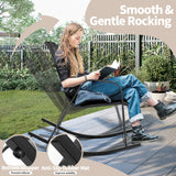 Set of 2 Metal Patio Rocking Chair with Breathable Seat Fabric-Black