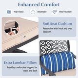 Set of 2 Outdoor Bar Height Chair with Soft Cushions