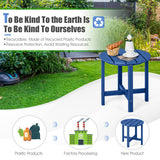 Set of 2 18 Inch Round Weather-Resistant Adirondack Side Tables-Navy
