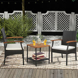 Patio Wicker Chair Set of 2 with Soft Zippered Cushion