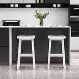 2 Pieces 26/31.5 Inch Upholstered Saddle Barstools with Padded Cushions-31.5 inches