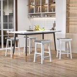 2 Pieces 26/31.5 Inch Upholstered Saddle Barstools with Padded Cushions-26 inches