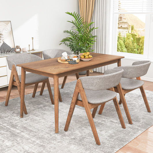 Set of 2 Soft Padded Accent Armchairs for Dining Room-Walnut and Grey