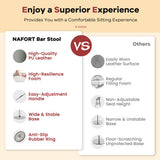 Set of 2 Square Swivel Adjustable Bar Stools with Back and Footrest-Gray