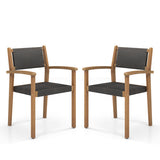 Set of 2 Stackable Outdoor Wicker Dining Chair