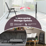Outdoor Folding Sling Chairs Set of 4 with Armrest and Backrest-Gray