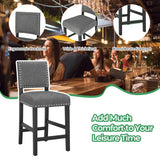 38.5/43.5 Inch Set of 2 Counter Height Chairs with Solid Rubber Wood Frame-S