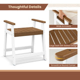Shower Bench with Arms for Inside Shower Shaving Legs-Brown