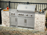 Outdoor Kitchen Signature Series 6 Piece Cabinet Set with Dual Side Burner and Grill Cabinet