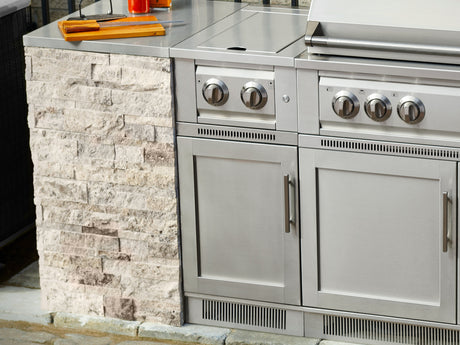 Outdoor Kitchen Signature Series 6 Piece Cabinet Set with Dual Side Burner and Grill Cabinet