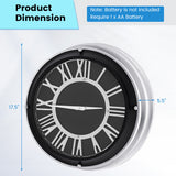 13.5/17.5 Inch Silent Wall Clock with Silver Frame-L