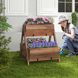 Vertical Raised Garden bed with 3 Wooden Planter Boxes-S