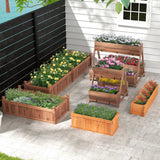 Vertical Raised Garden bed with 3 Wooden Planter Boxes-S