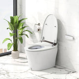 One-Piece Smart 1.16 GPF Elongated Bidet Toilet Seat with Night Light-White