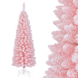 Snow Flocked 5 FT Artificial Pink Xmas Tree with 328 Branch Tips