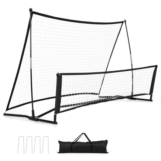 2-in-1 Portable Soccer Rebounder Net with Carrying Bag
