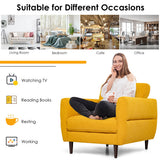 Modern Upholstered Accent Chair Single Sofa Armchair-Yellow