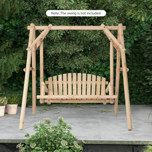 Heavy Duty Wooden Swing Frame with Reinforced Bars