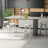 360-Degree Swivel Upholstered Rubberwood Frame Bar Stool Set of 2 with Footrest-29 inches