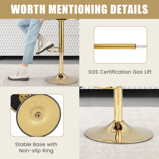 Swivel Barstool with Woven Back Set of 2 for Kitchen Island Cafe-Gray