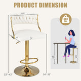 Swivel Barstool with Woven Back Set of 2 for Kitchen Island Cafe-White