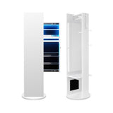 360-Degree Swivel Jewelry Cabinet Armoire with Full Length Mirror and Coat Rack-White