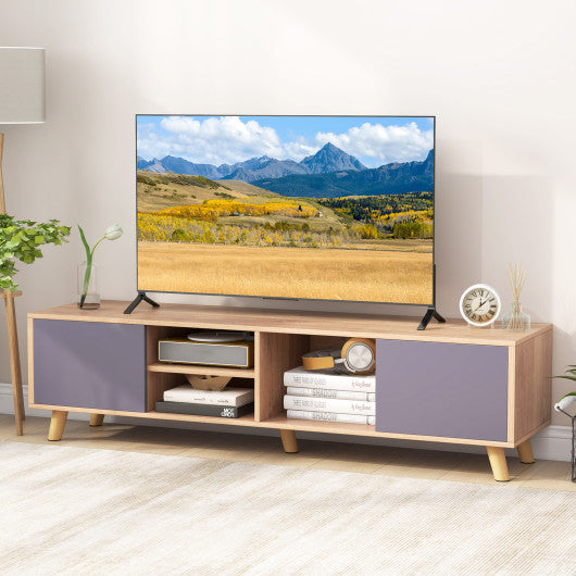 TV Stand Cabinet for TVs up to 65 Inch with Open Shelf for Living Room