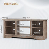 TV Stand for up to 65 Inch Flat Screen TVs with Adjustable Shelves for 18 Inch Electric Fireplace (Not Included)-Gray
