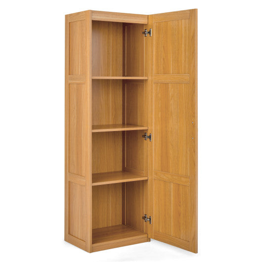 Tall Storage Cabinet with 4 Storage Shelves for Bathroom Living Room-Natural