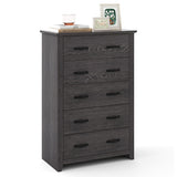 Tall Storage Dresser with 5 Pull-out Drawers for Bedroom Living Room-Gray