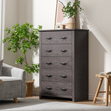 Tall Storage Dresser with 5 Pull-out Drawers for Bedroom Living Room-Gray