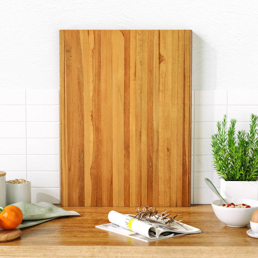 Teak Wood Cutting Board Extra Large 24 Inch Reversible Cutting Board with Handle