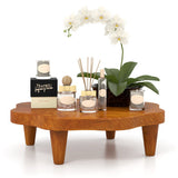 16" Teak Wood Pedestal Stand for Aroma and Snacks