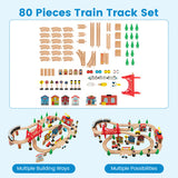 80-Piece Wooden Train Set and Table