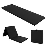 6 x 2 FT Tri-Fold Gym Mat with Handles and Removable Zippered Cover-Black