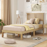 Twin/Full/Queen Size Bed Frame with Rattan Headboard-Twin Size