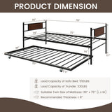 Twin Size 2-In-1 Daybed Frame with Pullout Trundle