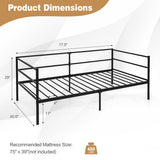 Twin Size Metal Daybed Frame for Living Room Bedroom