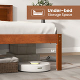 Twin/Full/Queen Size Bed Frame with Wooden Headboard and Slat Support-Twin Size