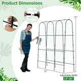 71 x 71 Inch U-Shaped Tall Garden Arched Trellis for Climbing Plants