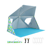 UPF50+ Sun Protection Beach Umbrella Tent with Portable Carrying Bag-Blue