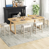 Set of 4 Upholstered Counter Height Bar Stool with Curved Saddle-Seat-Gray