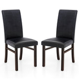 Upholstered Dining Chairs Set of 2 with Solid Rubber Wood Legs