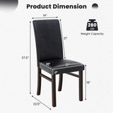 Upholstered Dining Chairs Set of 2 with Solid Rubber Wood Legs